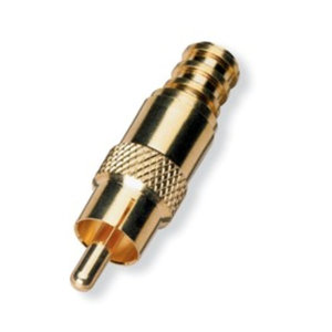 RCAFP59 RCA Male Fixed Pin Crimp Connector - Gold Finish