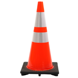 JBC Traffic Cone: 28"H with Reflective Collars, 7 lbs.
