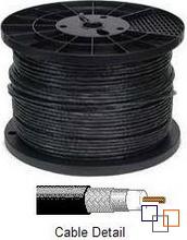 Black RG11 Coaxial Cable - 60% Braid