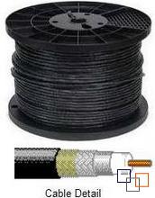 Black RG11 Coaxial Cable - Flooded